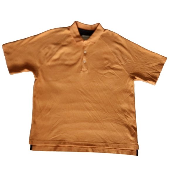 Orvis Other - ORVIS Men's Orange Three-Button Placket Short-Sleeve Golf Polo Shirt Size Large